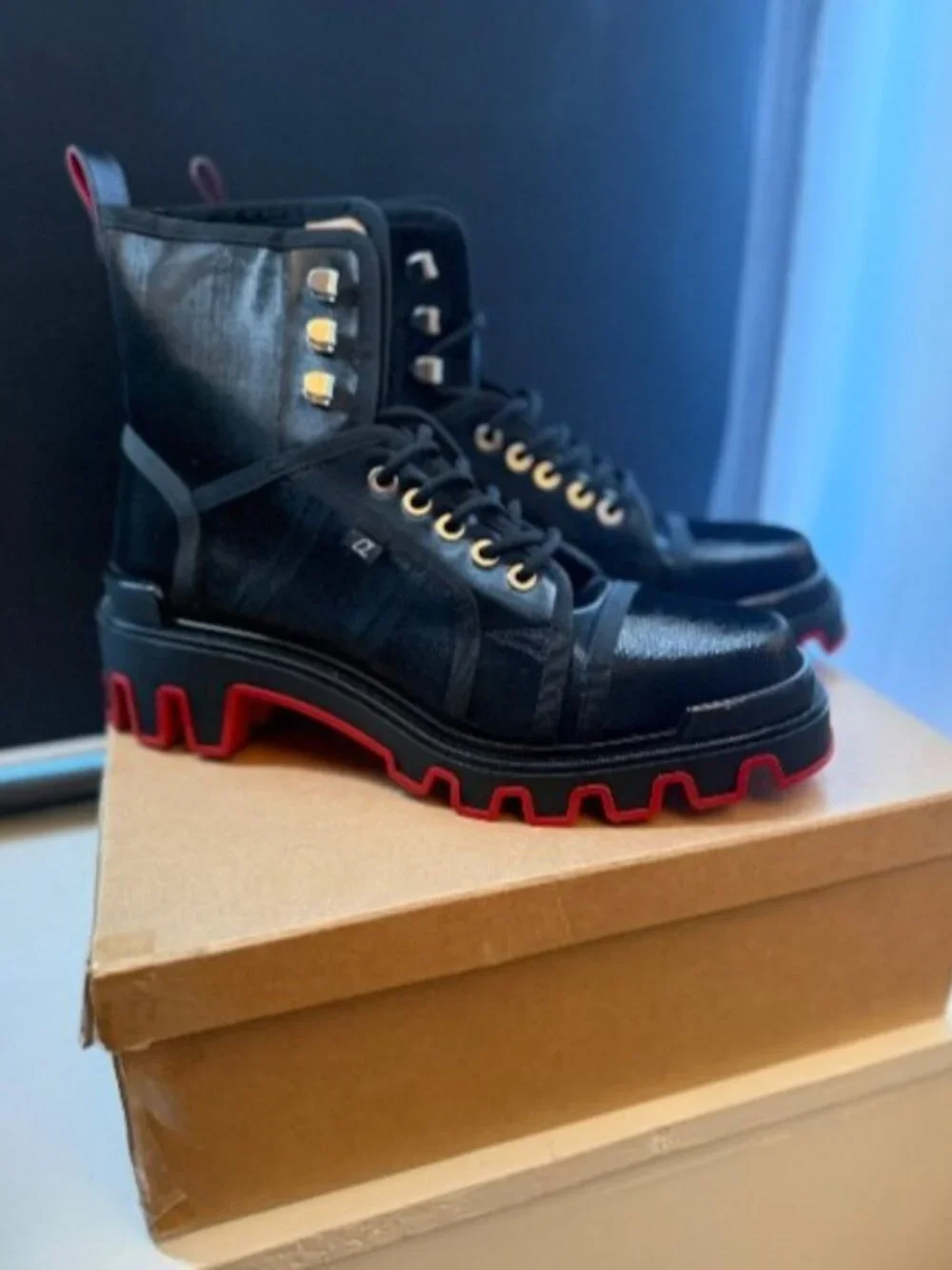 Christian Louboutin Panaroot Dune Flat Boot Men's Black EU 45.5